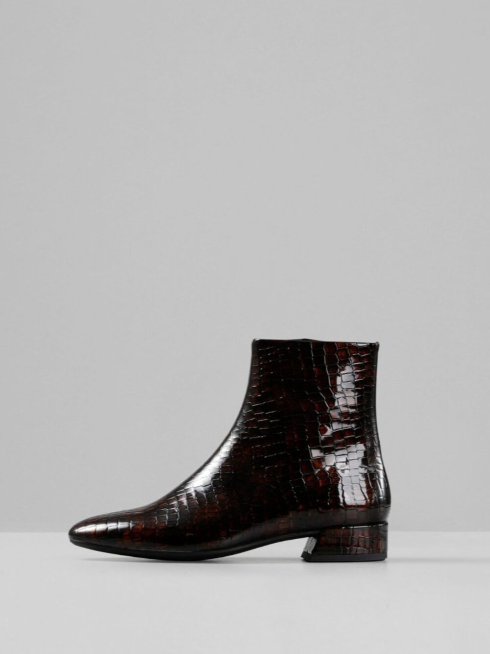 Vagabond Joyce Boots - Dark Brown Croco Embossed Leather
